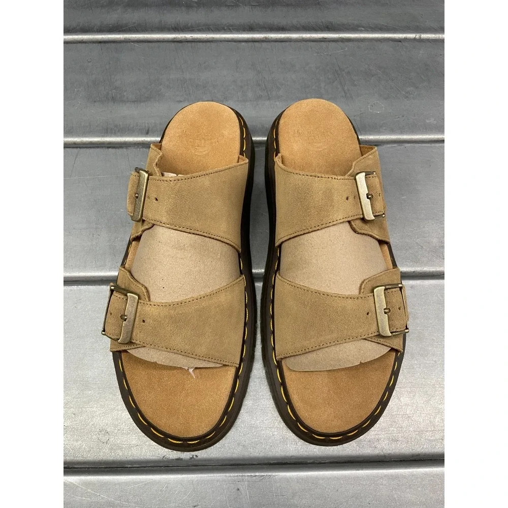 Dr Martens Josef Sandals Mens 12 Savannah Tan Suede Slide‎